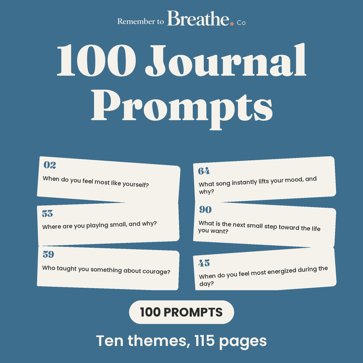 100 Journal Prompts for Self Reflection and Growth, Printable and Digital PDF