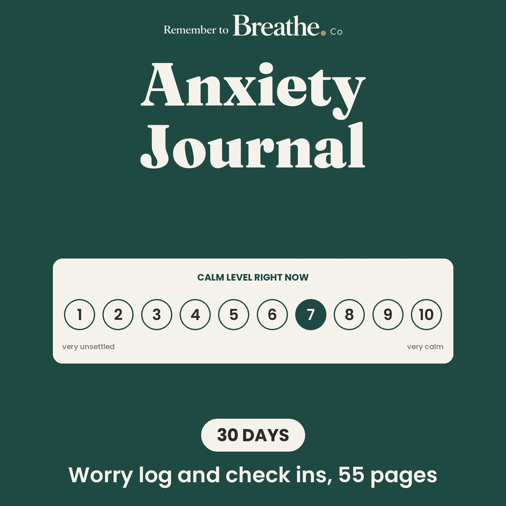 Anxiety Journal with Worry Log and Daily Check In Prompts, Printable and Digital PDF
