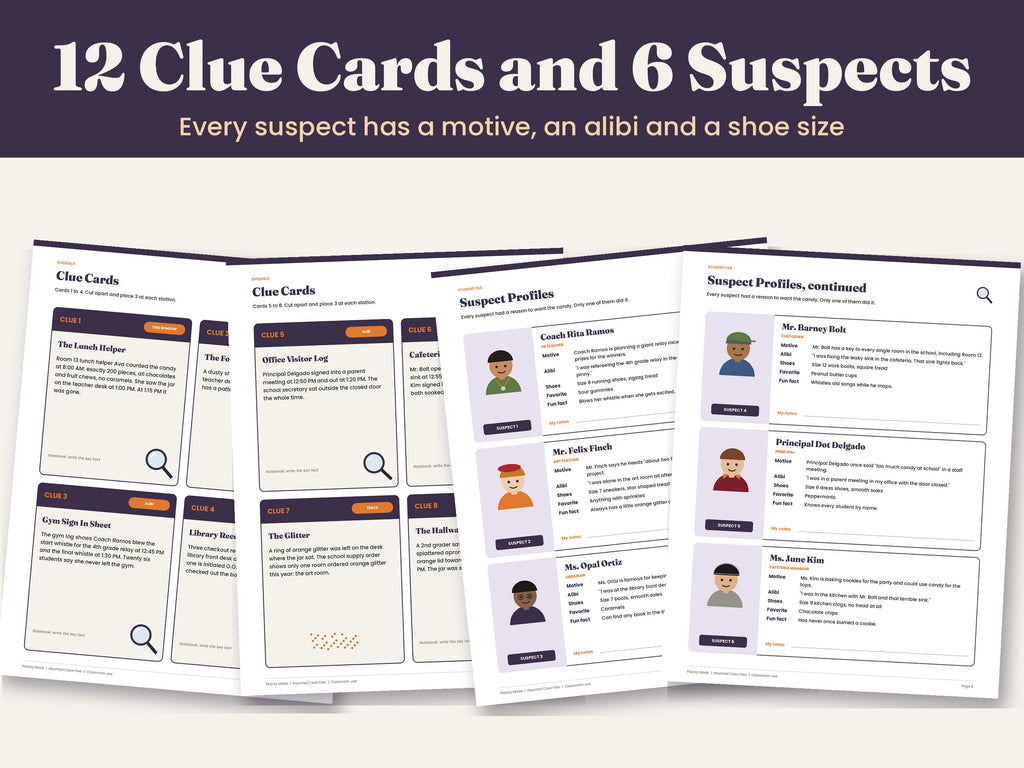 Haunted Case Files: Halloween Classroom Mystery Party Game, Grades 2 to 5, Printable PDF
