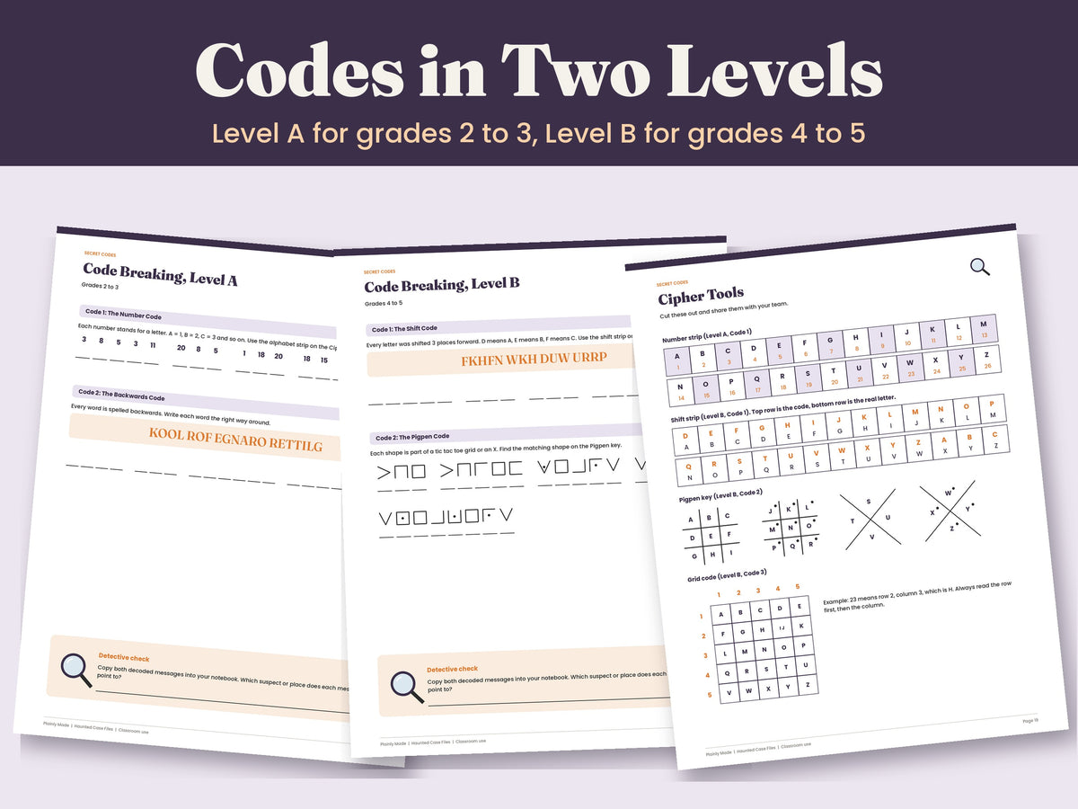 Haunted Case Files: Halloween Classroom Mystery Party Game, Grades 2 to 5, Printable PDF