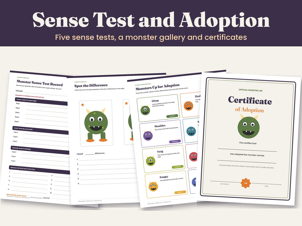 Monster Lab: Halloween Class Party Stations, Grades K to 5, Printable PDF