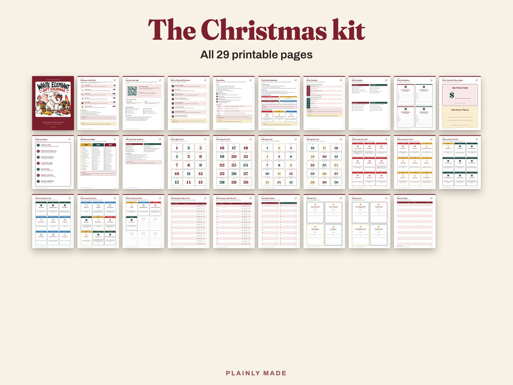 All 29 pages of the Christmas edition printable kit