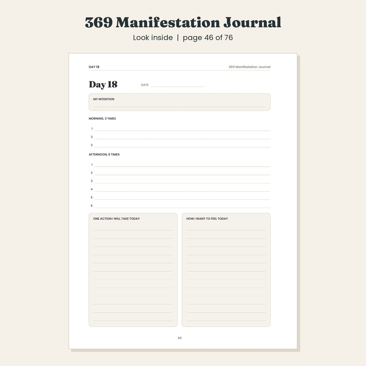 369 Manifestation Journal, 30 Day Guided Intention Journal, Printable and Digital PDF