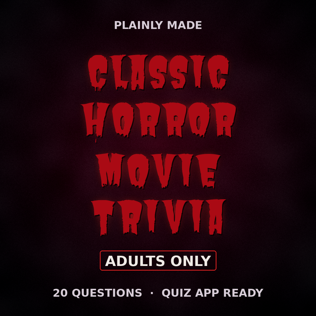 Classic Horror Movie Trivia, Adults Only