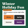 Winter Holiday Fun Trivia Game, Grades K to 1