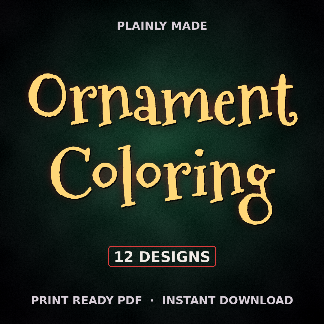 Christmas Ornament Coloring Pages, Printable