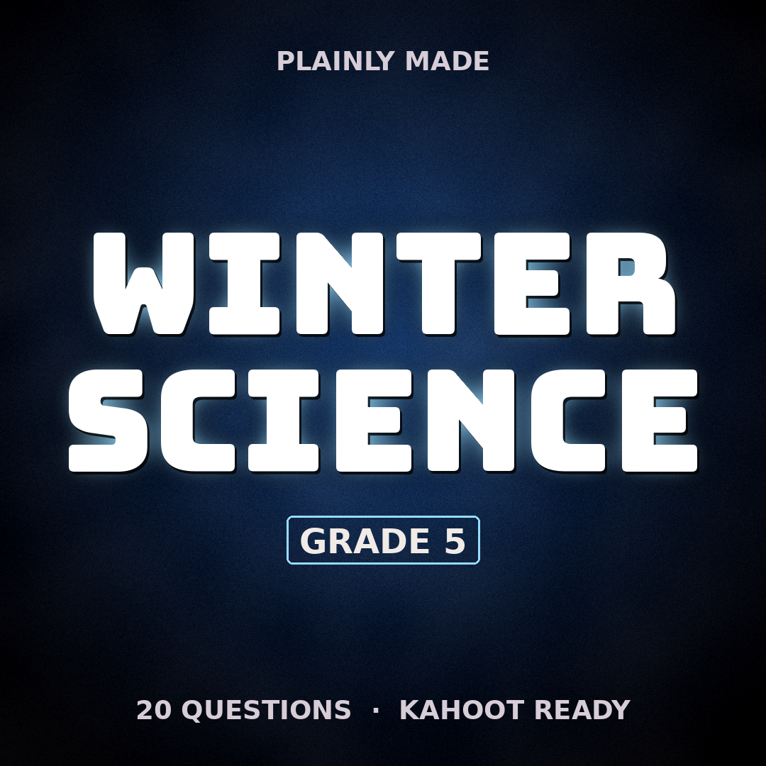 Winter Science Quiz Game: Snow, Ice and Animals, Grade 5