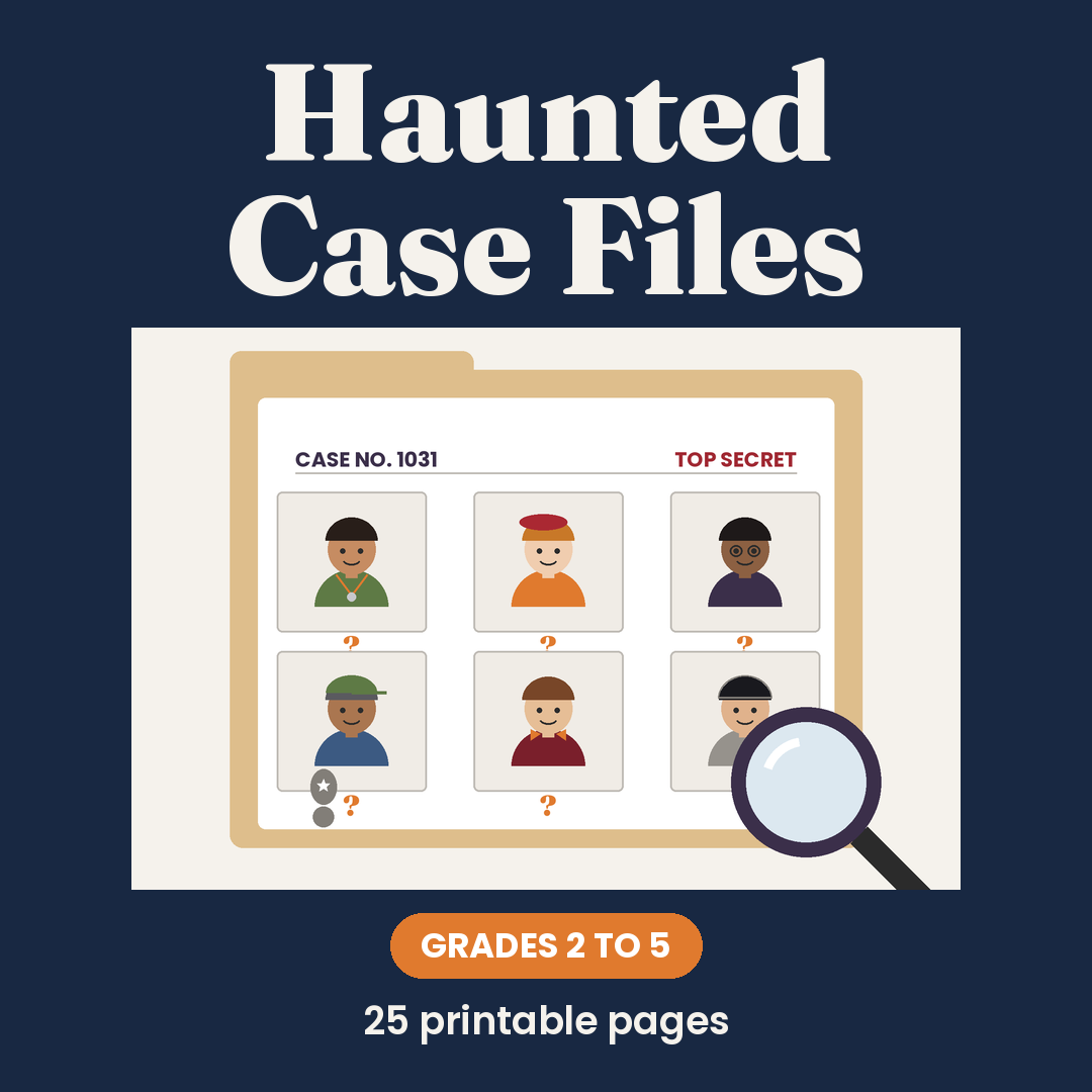 Haunted Case Files: Halloween Classroom Mystery Party Game, Grades 2 to 5, Printable PDF