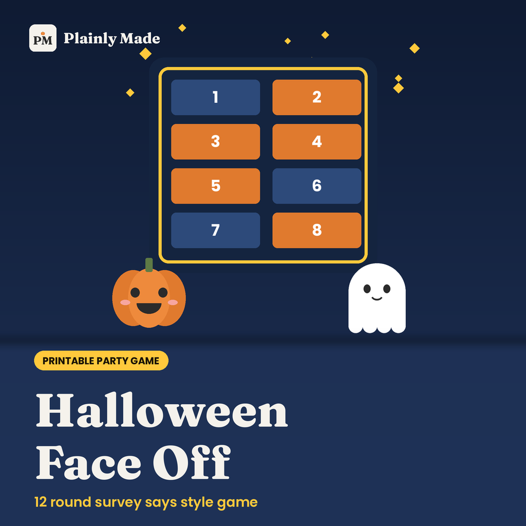 Halloween Face Off: Printable Survey Says Style Party Game