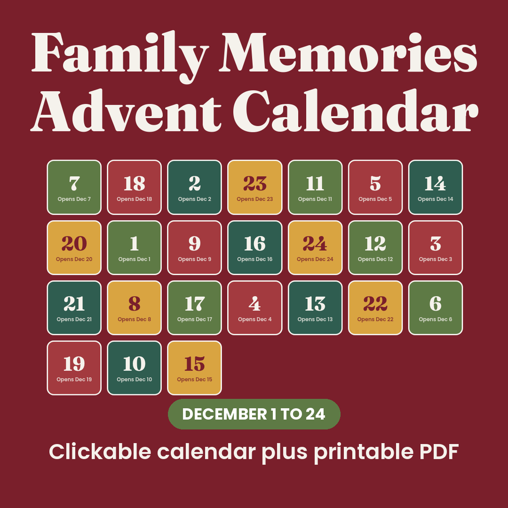 Family Advent Calendar, 24 Christmas Activities for Kids, Clickable Digital and Printable Countdown, Under 50 Dollar Shopping List