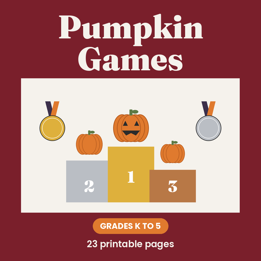 Pumpkin Games: Halloween Class Party Games, Grades K to 5, Printable PDF