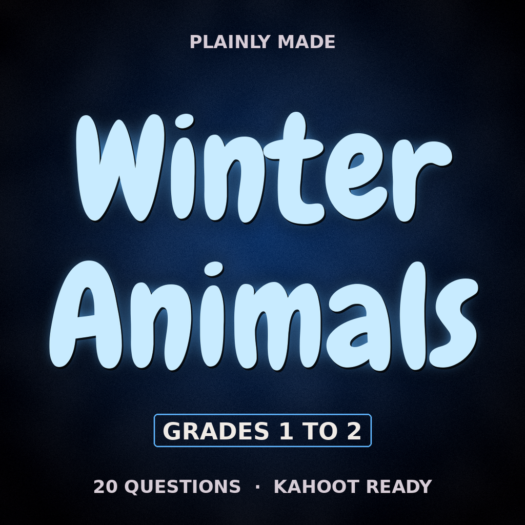 Winter Animals Science Game, Grades 1 to 2