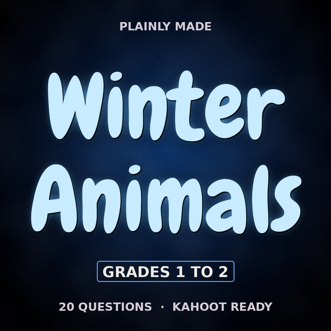 Winter Animals Science Game, Grades 1 to 2
