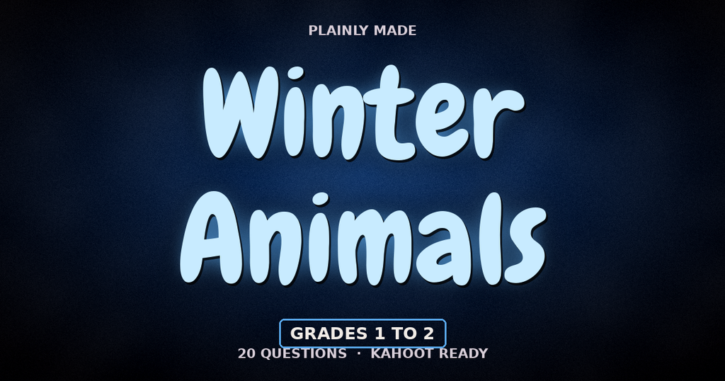 Winter Animals Science Game, Grades 1 to 2