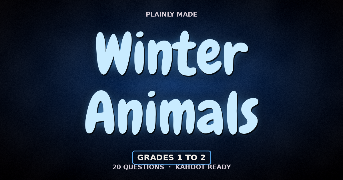 Winter Animals Science Game, Grades 1 to 2