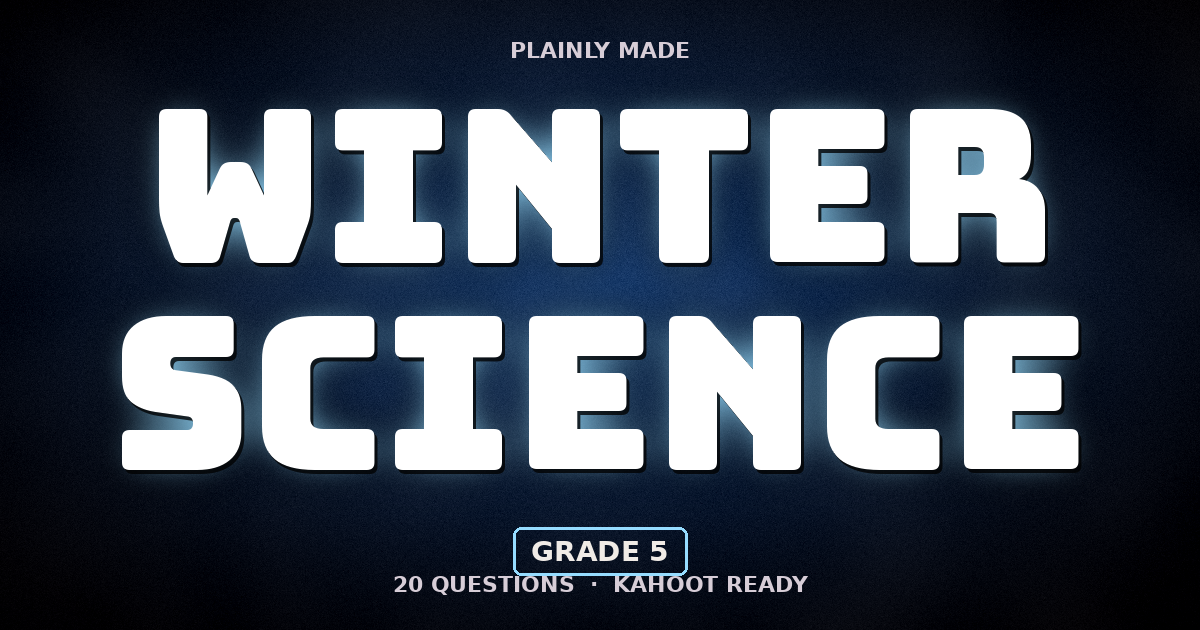 Winter Science Quiz Game: Snow, Ice and Animals, Grade 5
