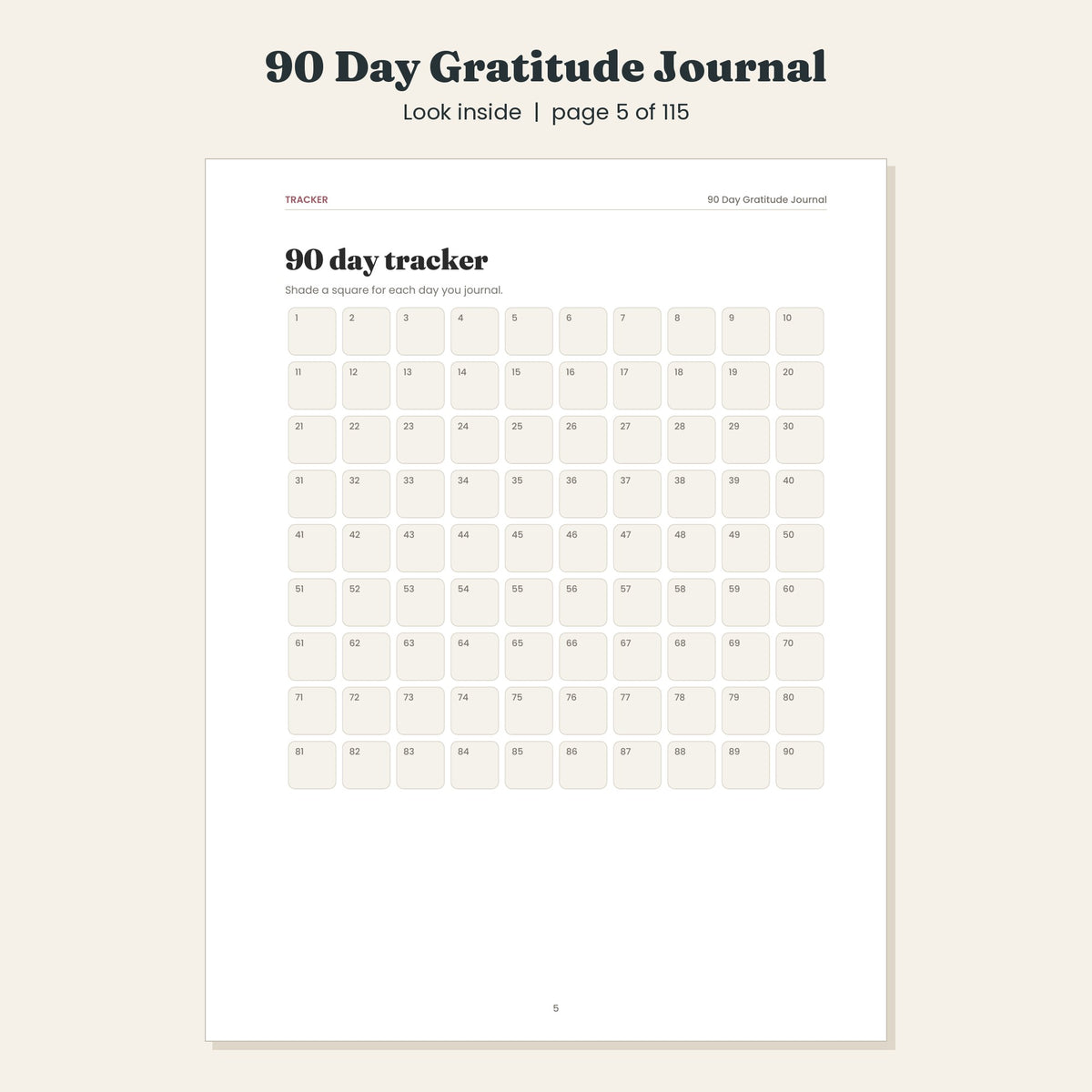 90 Day Gratitude Journal, Guided Morning and Evening Pages, Printable and Digital PDF
