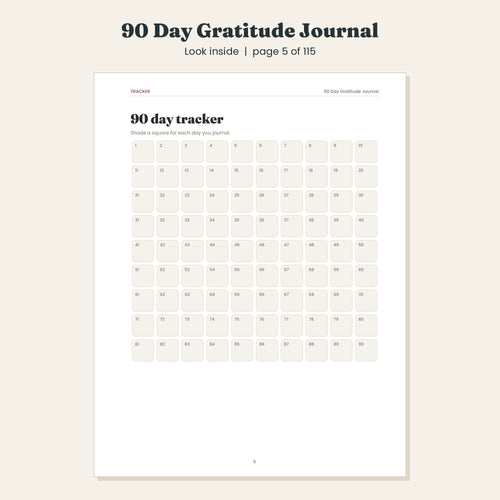 90 Day Gratitude Journal, Guided Morning and Evening Pages, Printable and Digital PDF