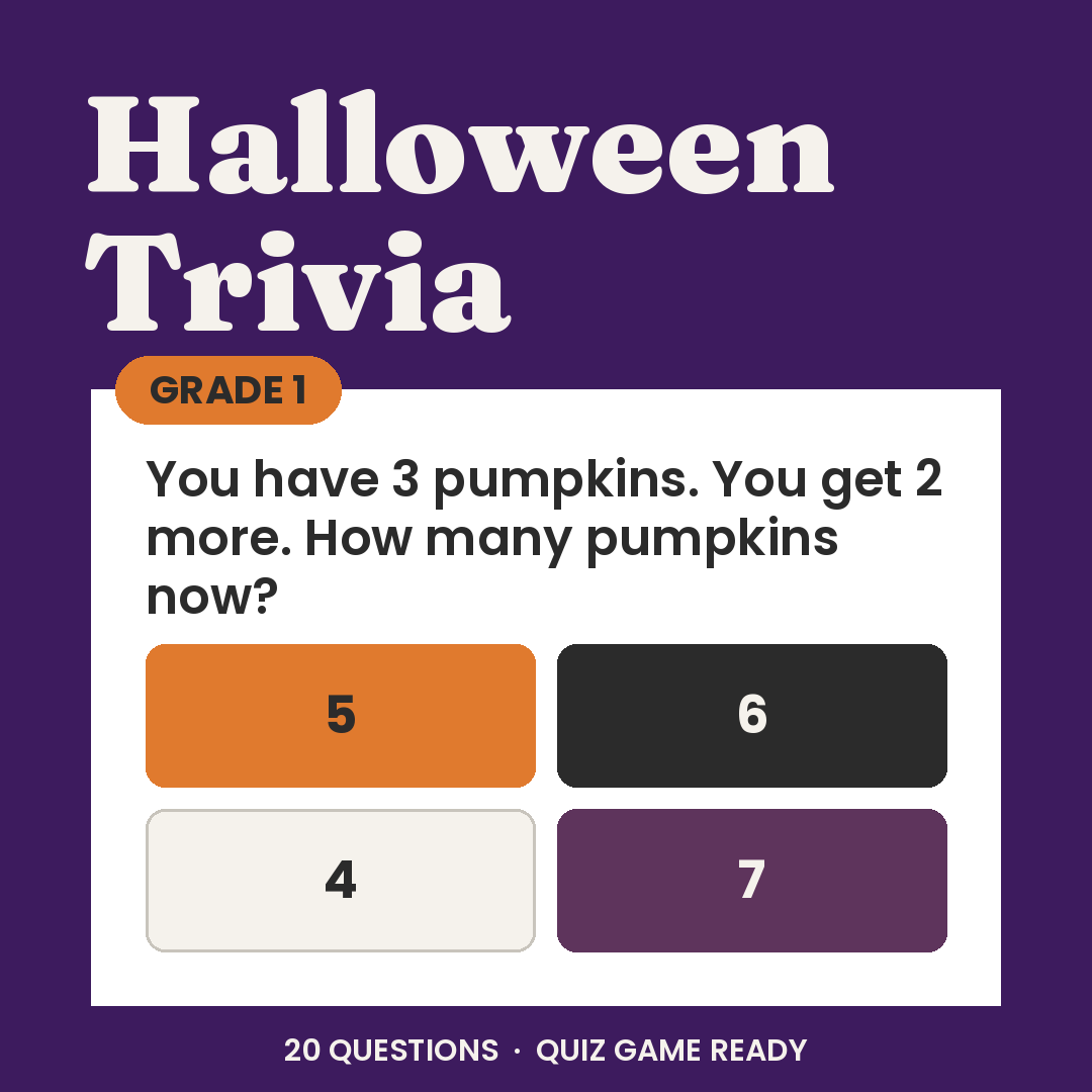 Halloween Trivia Game Grade 1