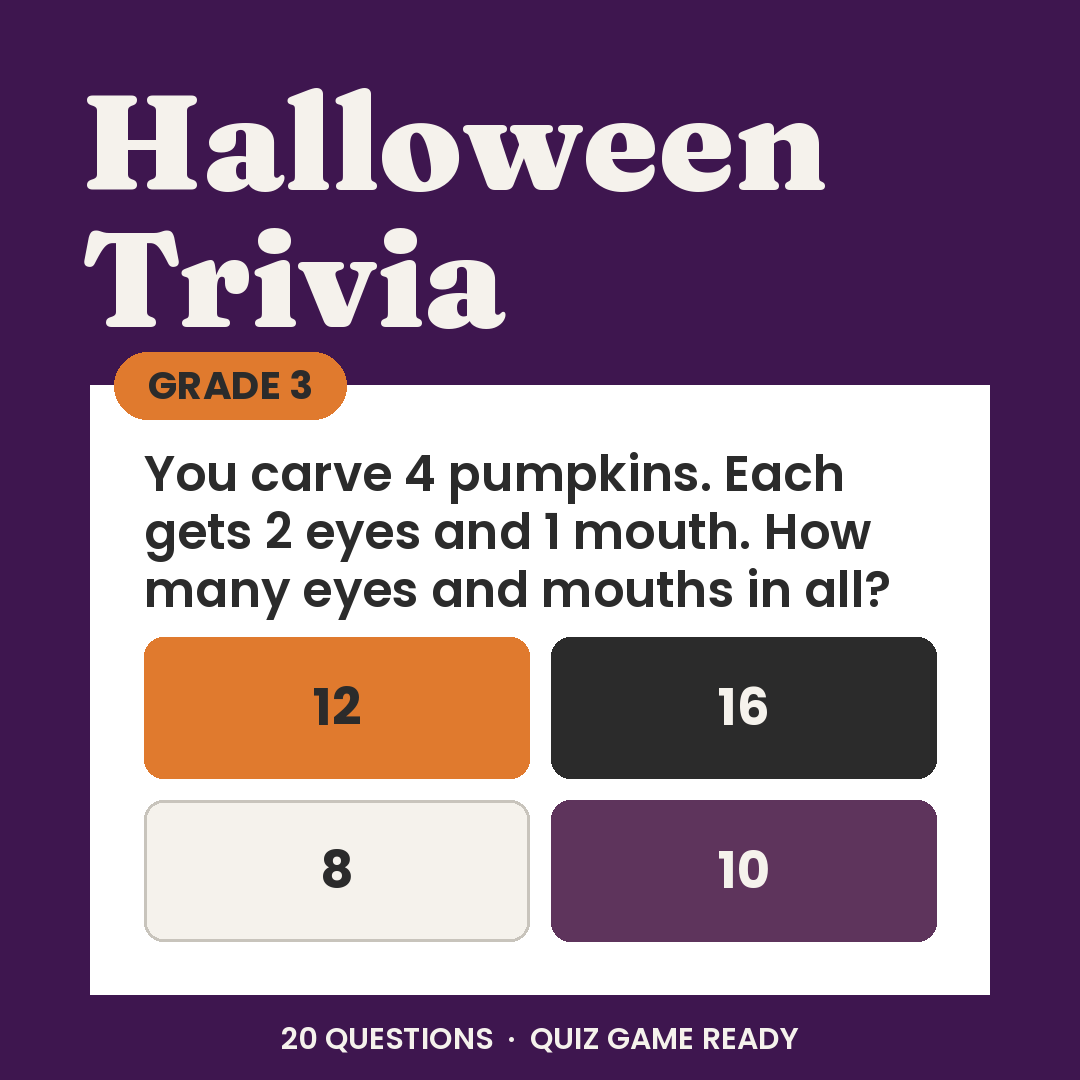 Halloween Trivia Game Grade 3