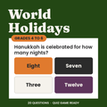 Holidays Around the World Trivia, Grades 4 to 6