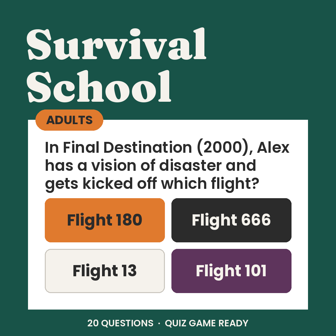 Horror Movie Survival School Trivia