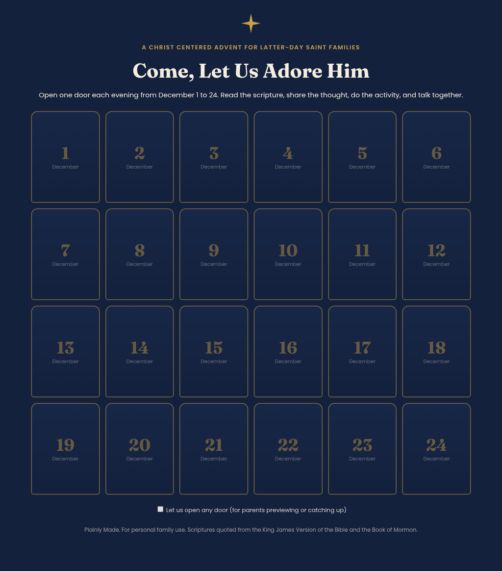 Christ Centered Advent Calendar for Latter-day Saint Families, 24 Day Clickable Digital Countdown, Printable Scripture Devotional, Book of Mormon Christmas