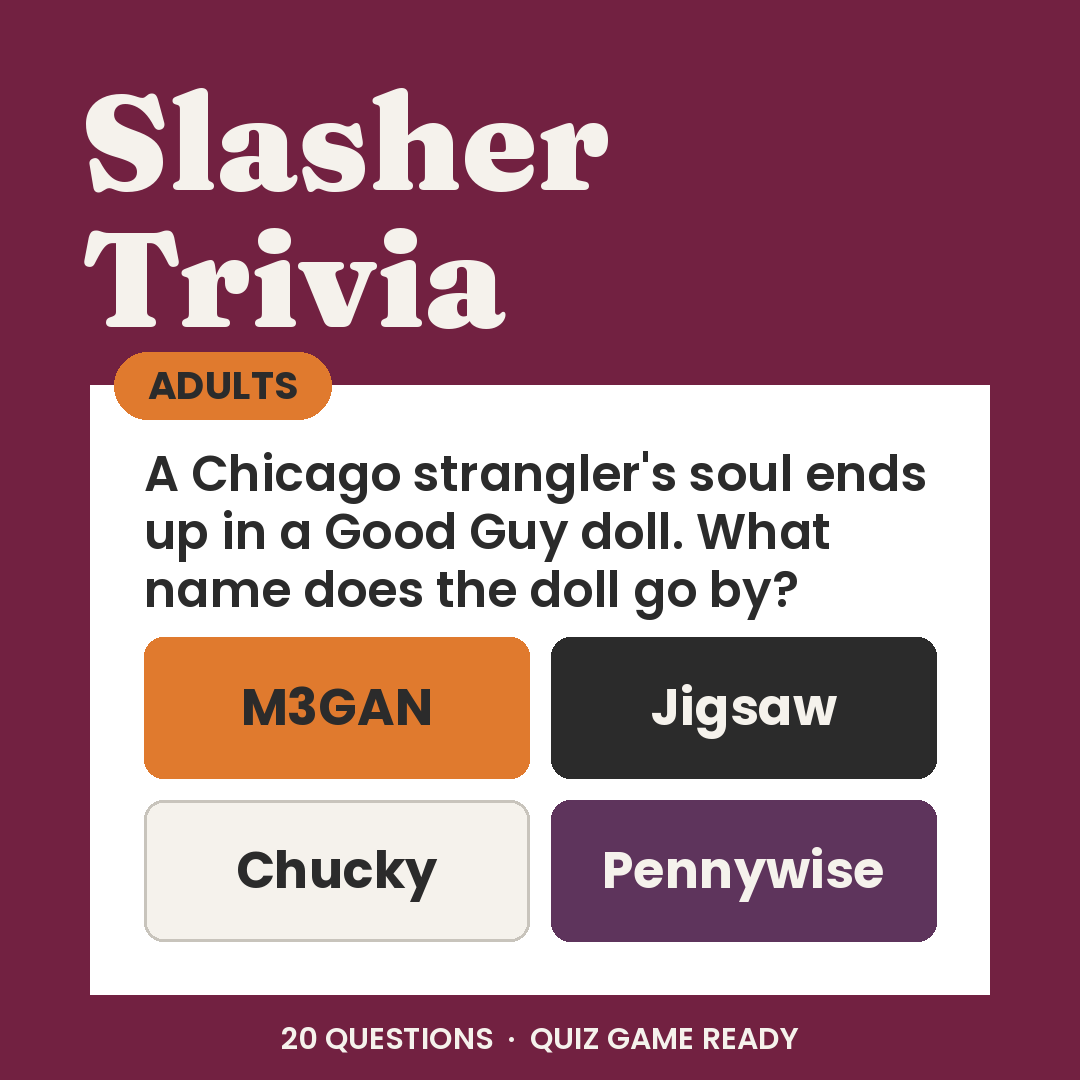 Slasher Movie Trivia, Adults Only