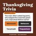 Thanksgiving Trivia Game, Grades 4 to 6