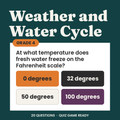 Weather and Water Cycle Science Trivia, Grade 4